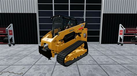 cat skid steer with bush hog on fs 19|fs22 skid steer loader.